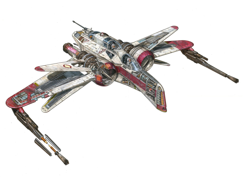 Illustration for article titled The amazing Star Wars vehicles and location cutaways by Hans Jenssen